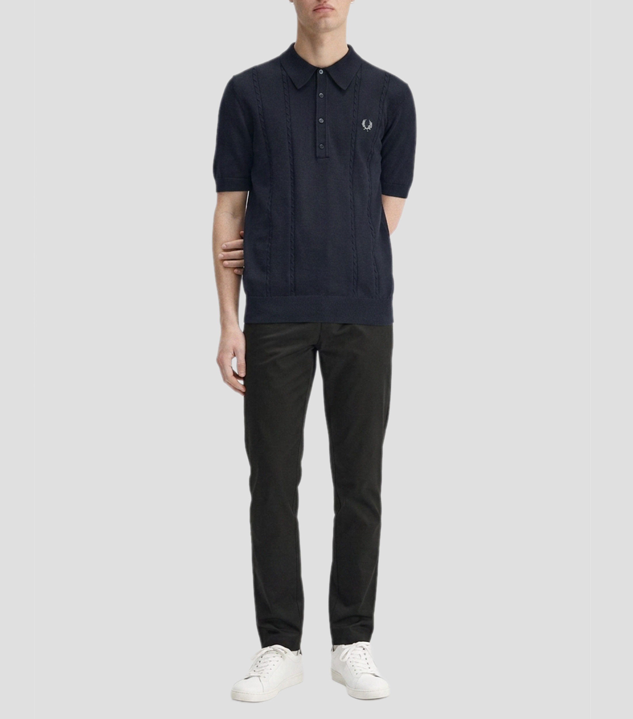 Playera tipo polo manga corta lisa Hombre